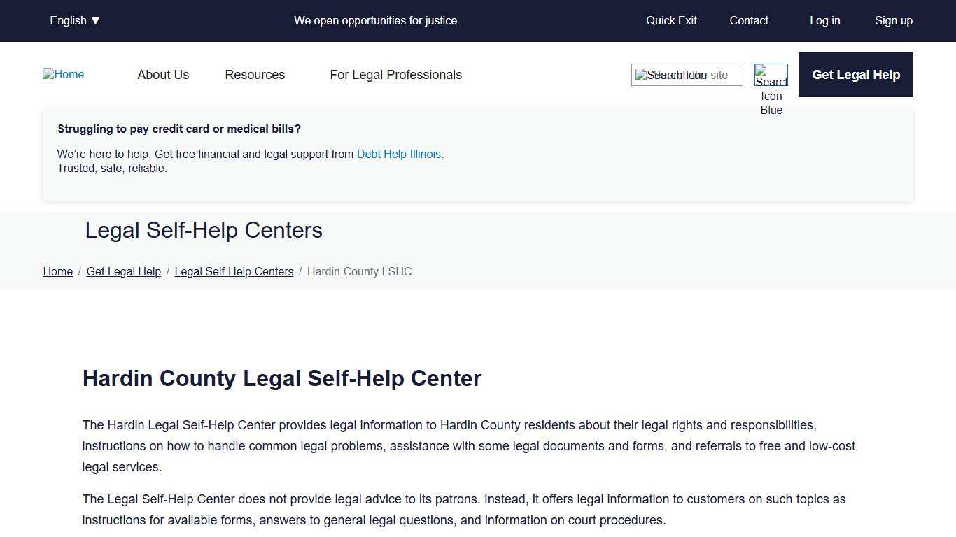 Hardin County Legal Self-Help Center Illinois Legal Aid Online